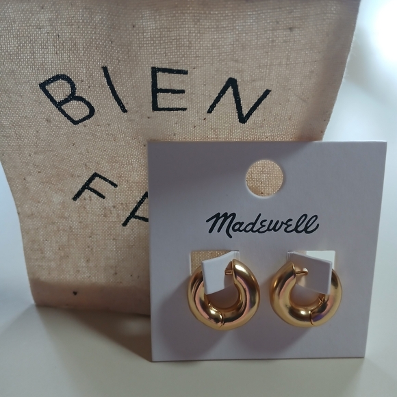 🌟NEW🌟❤️Madewell❤️Mini Chunky Donut Hoop Earrings 💥💥 - Picture 3 of 9